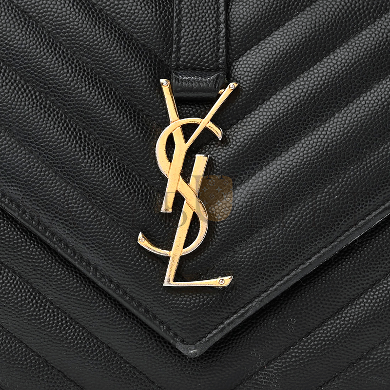 YSL MATELASSE CHEVRON MEDIUM SATCHEL BLACK 1187413 (24*17.5*6cm)